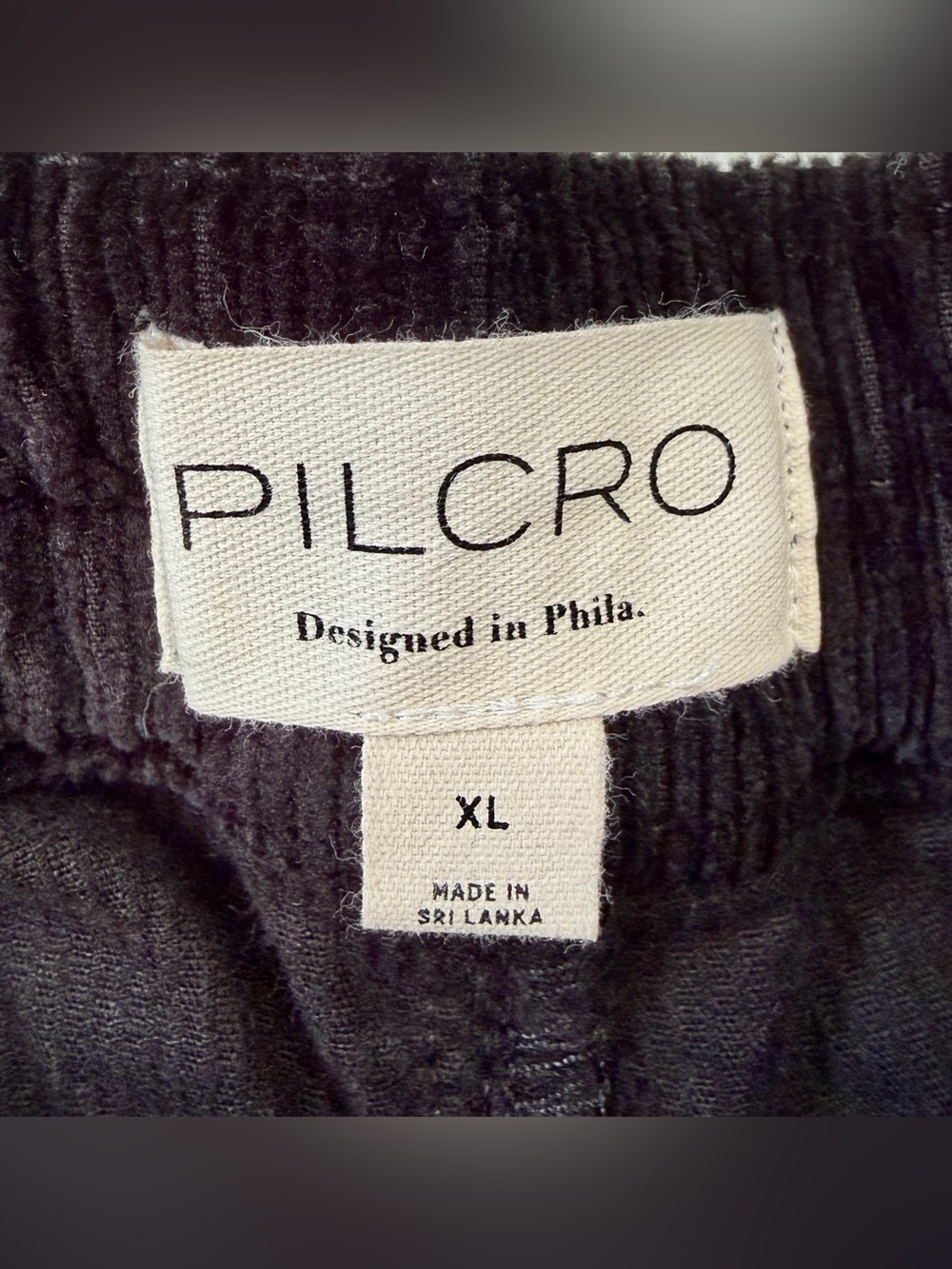 Pilcro Black Corduroy Wide Leg Cropped Pants XL - Picture 4 of 5
